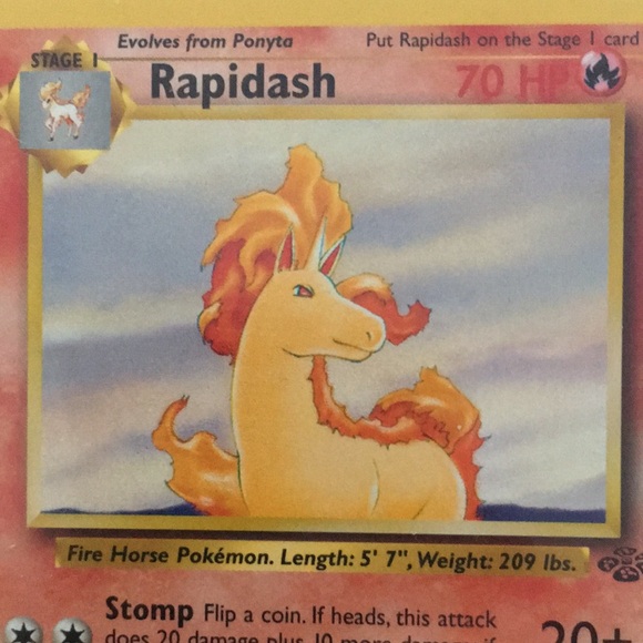RARE Stage 1 Pokémon Rapidash 70 HP 44/64 - Picture 2 of 5